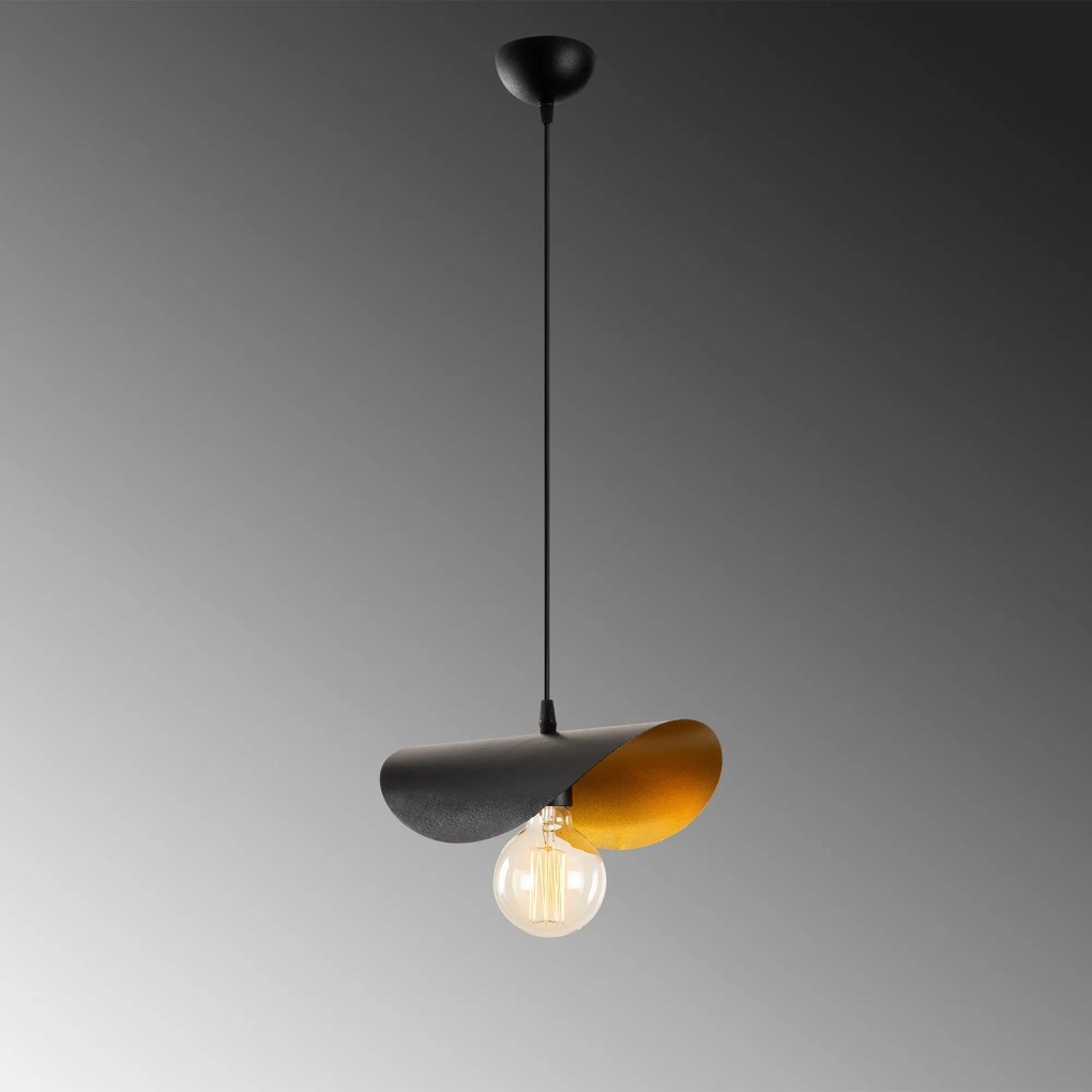 Chandelier Sivani – Preto e Dourado – 30 x 17 cm