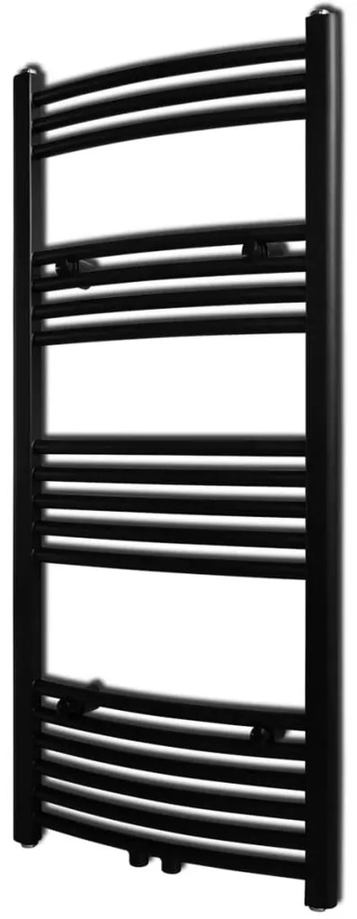 Aquecedor toalhas casa de banho curvo 500 x 1160mm preto