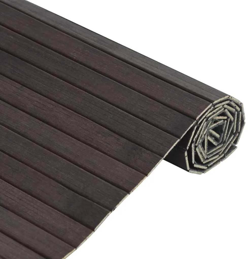Tapete retangular 60x500 cm bambu castanho-escuro