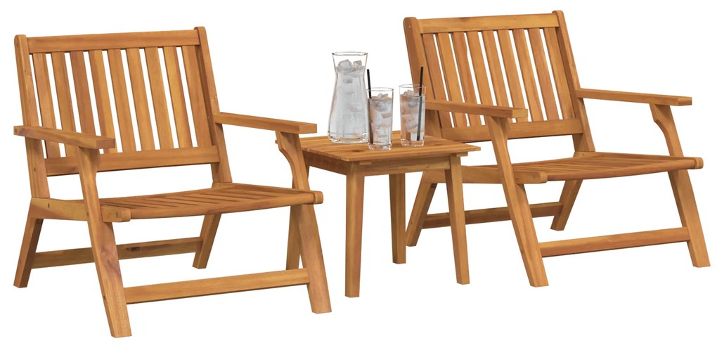 Cadeiras de Jardim com Mesa 3 pcs Madeira Sólida Acácia