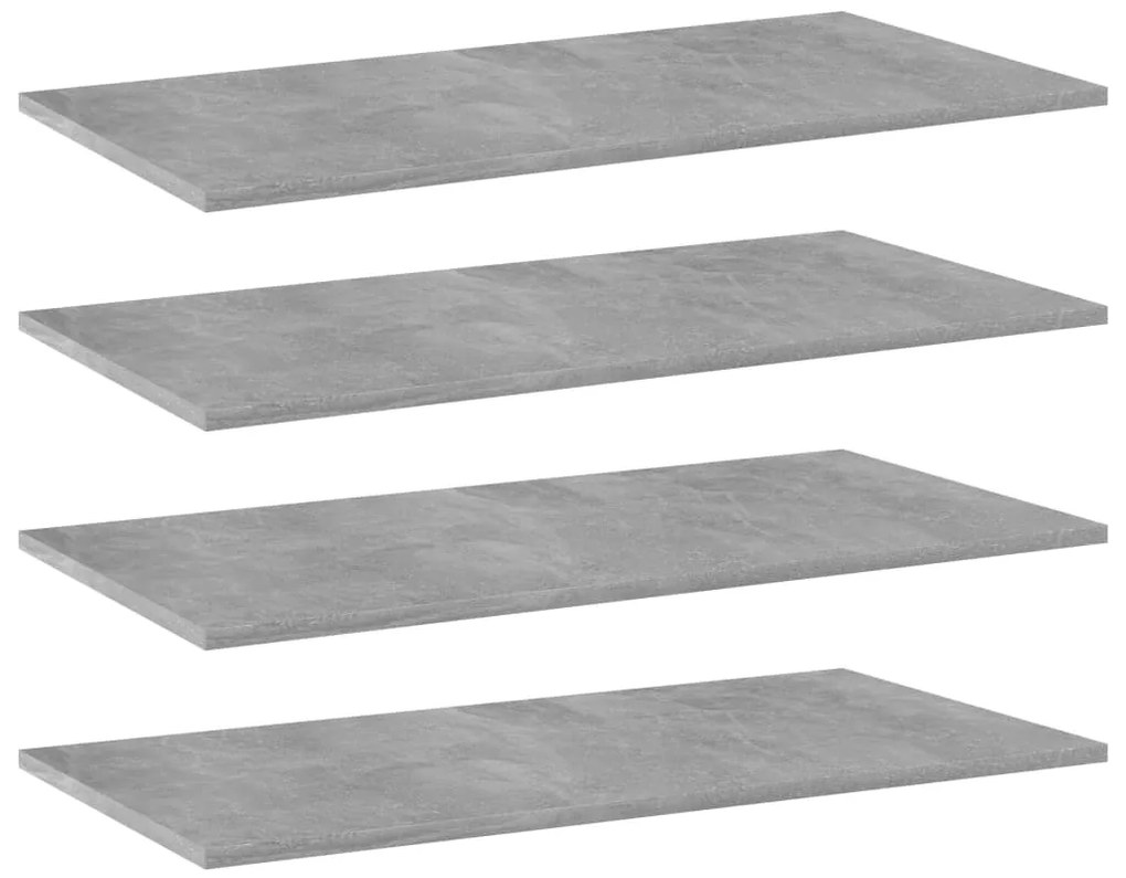 Prateleiras para estante 4 pcs 80x40x1,5cm contraplacado cinza