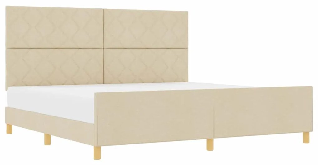 Cama vidaXL Creme 200x200 cm Tecido