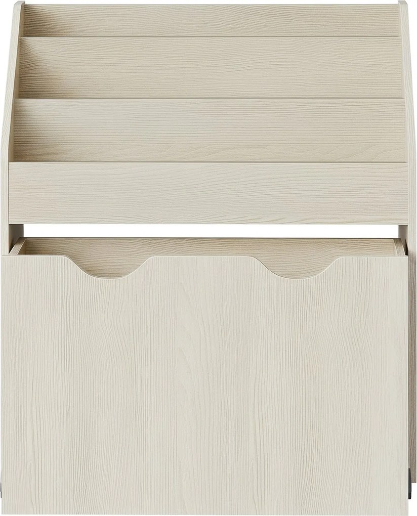 Estante infantil, estante para brinquedos com 3 níveis com rodas 29,5 x 62,5 x 70,2 cm bege aveia