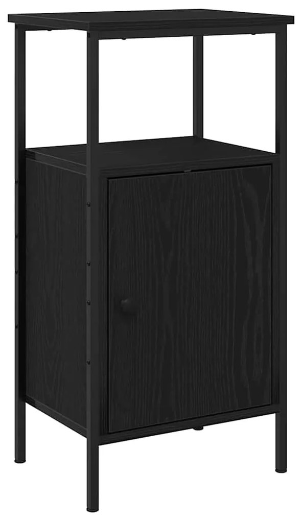 gabinete de cabeceira vidaXL madeira de carvalho preto 41x31x80 cm mad
