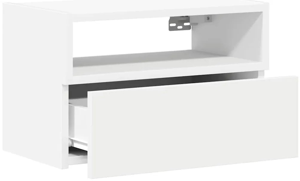 Mesas de cabeceira de parede 2 pcs 45x26x28,5 cm branco