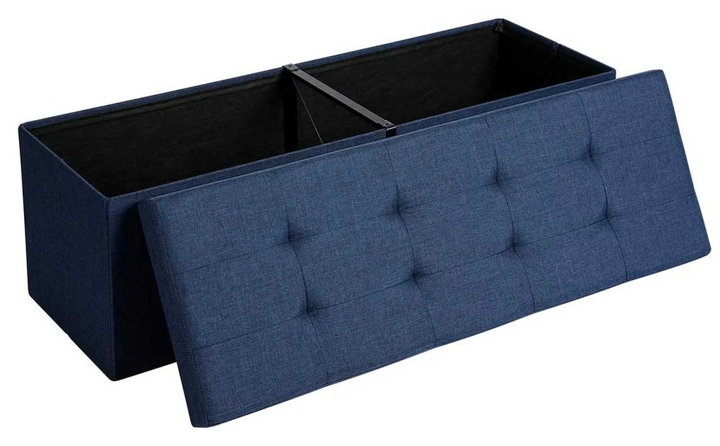 Banco de armazenamento acolchoado com tampa e assento. | SONGMICS | 110 x 38 x 38 cm | índigo | LSF77IN.