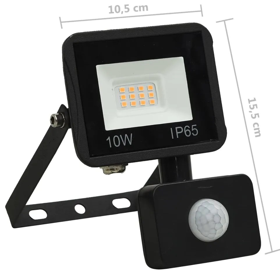 Projetor c/ iluminação LED e sensor 10 W branco quente