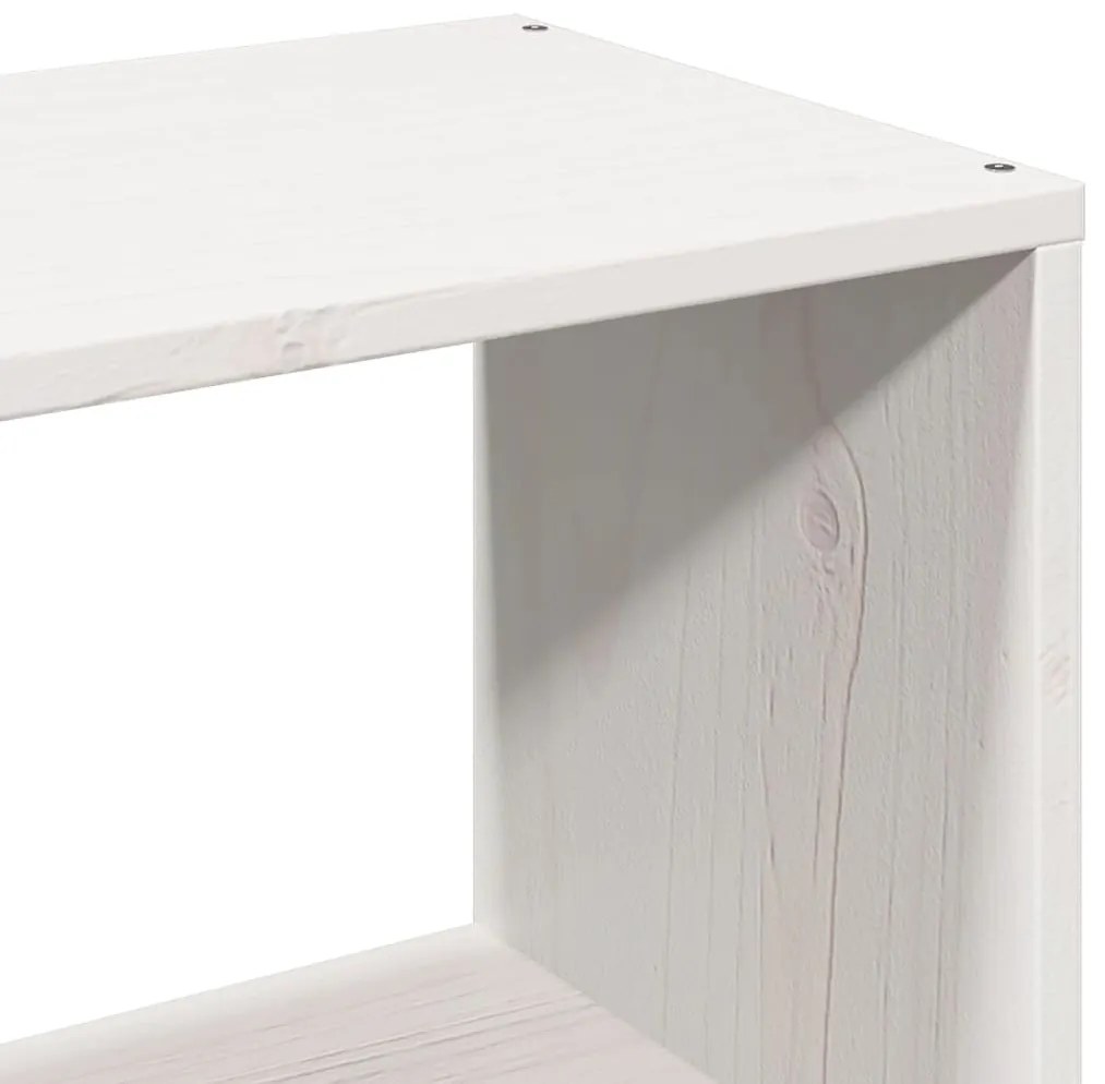 Cama com estante sem colchão 120x200 cm pinho maciço branco