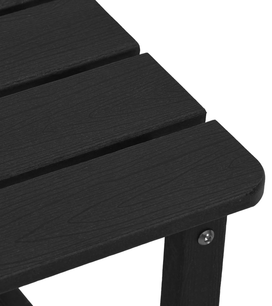 Conjunto de Lounge para Jardim de 3 Peças Preto HDPE
