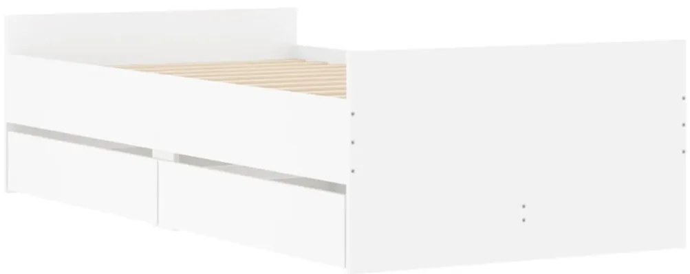 Estrutura de cama com gavetas 90x190 cm branco