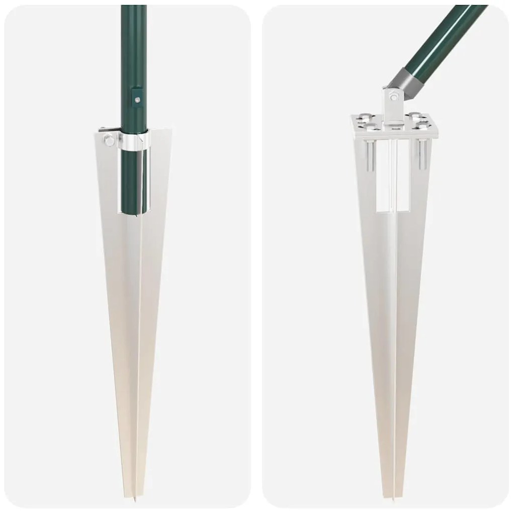 Postes de Cerca com ponta - 52 peças, Ø32mm, 140cm, em aço galvanizado