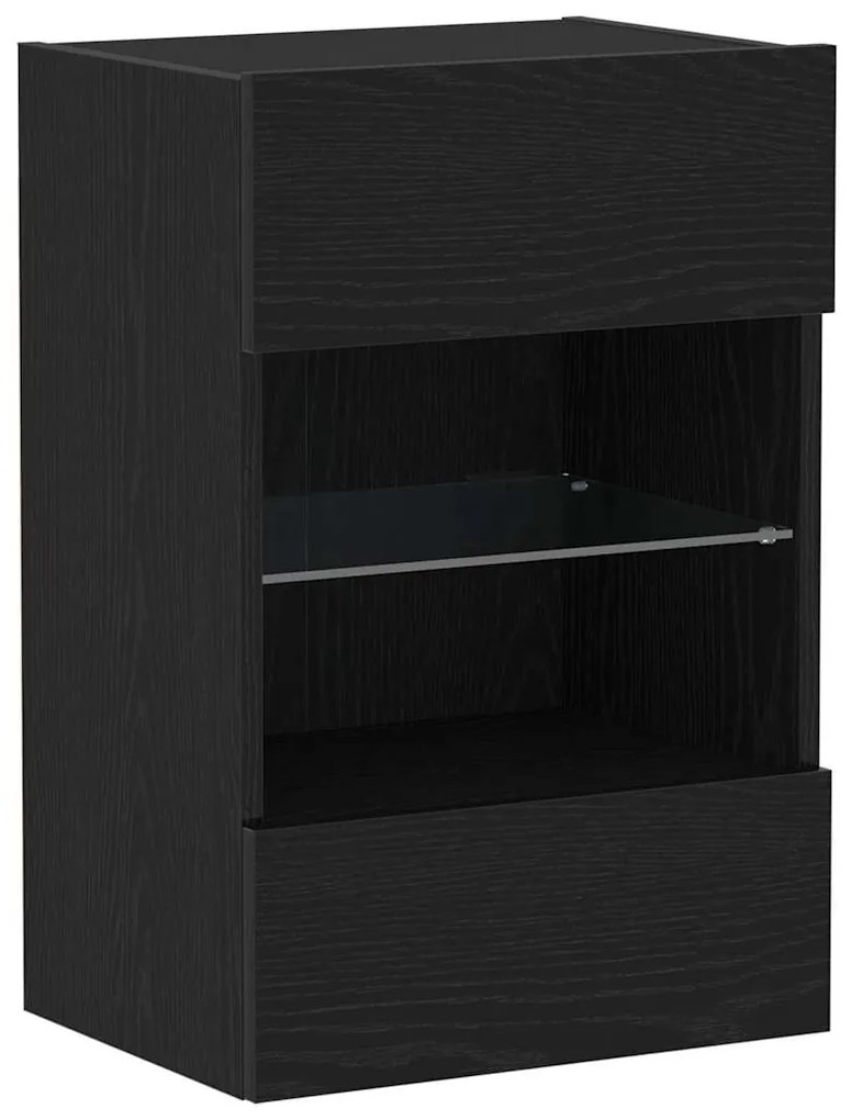 Cabinet de TV LED vidaXL 2 pcs Carvalho Preto 40x30x60,5cm cm Madeira