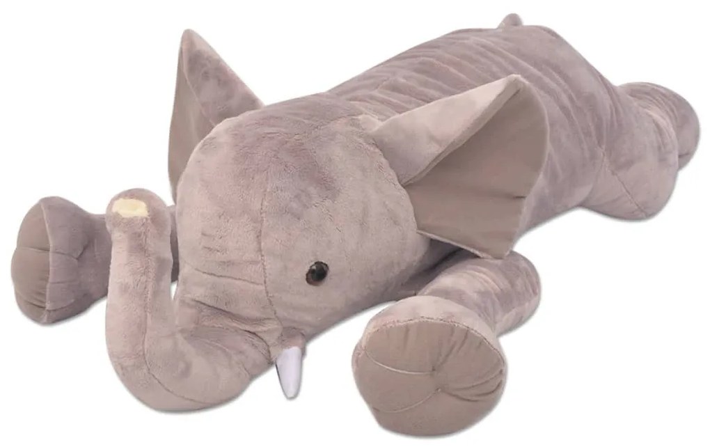 vidaXL Elefante de brincar em pelúcia XXL 120 cm
