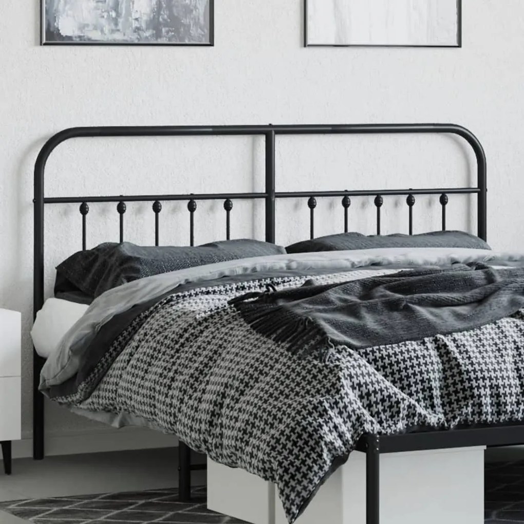 Cabeceira de cama 160 cm metal preto