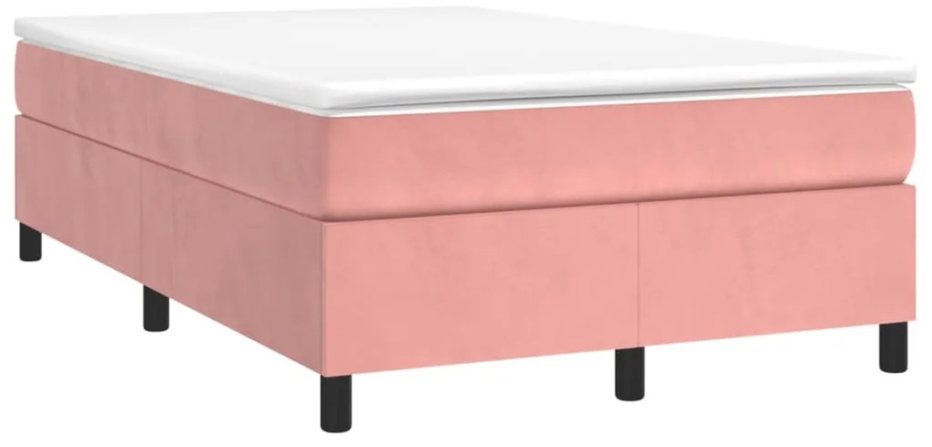 Estrutura de cama 120x200 cm veludo rosa