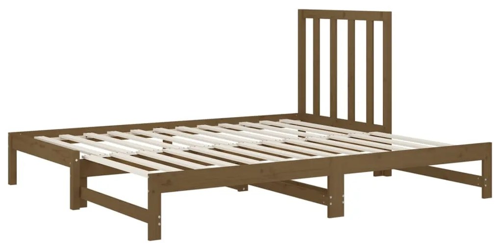 Estrutura sofá-cama de puxar 2x(90x200) cm pinho castanho-mel