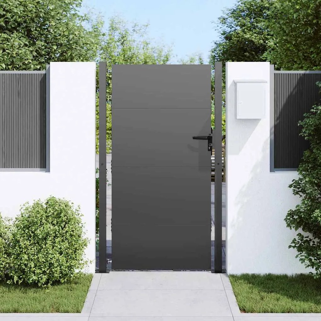 Portão de Jardim Preto 105 x 175 cm Aço com Revestimento em Pó