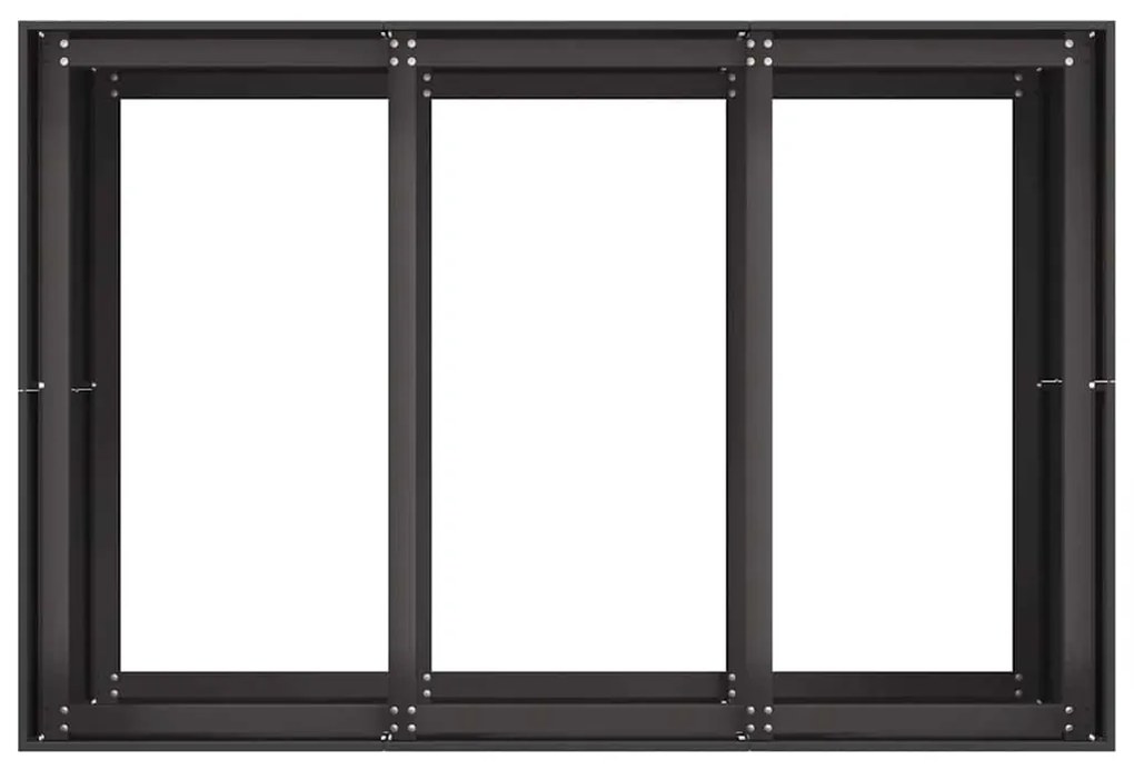 Vaso floreira 120x80x80 cm aço preto
