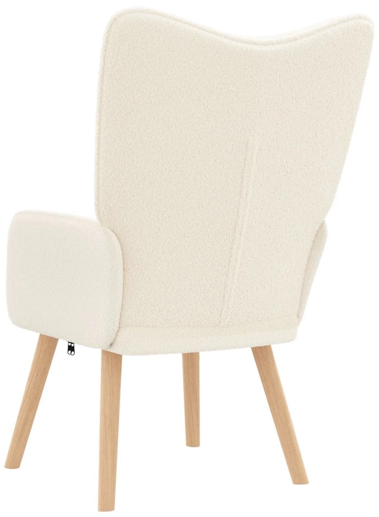 Poltrona Relaxante vidaXL em Tecido Semelhante a Lã Creme
