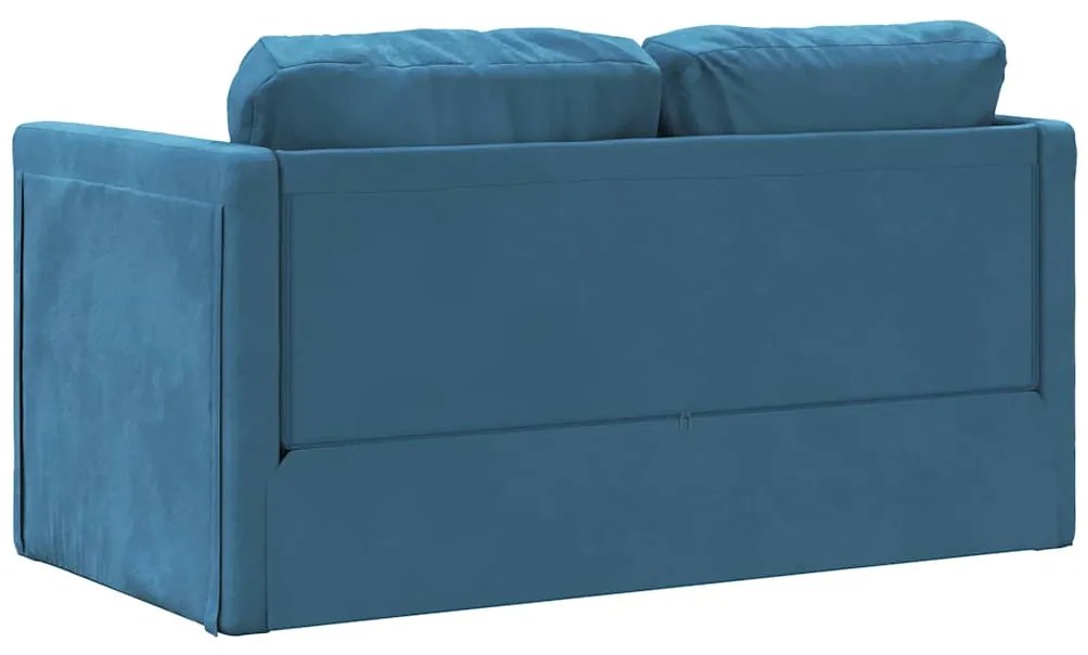 Sofá-cama sem pés 122x204x55 cm veludo azul