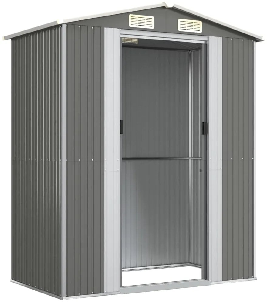 Abrigo de jardim 192x108x223 cm aço galvanizado cinzento-claro