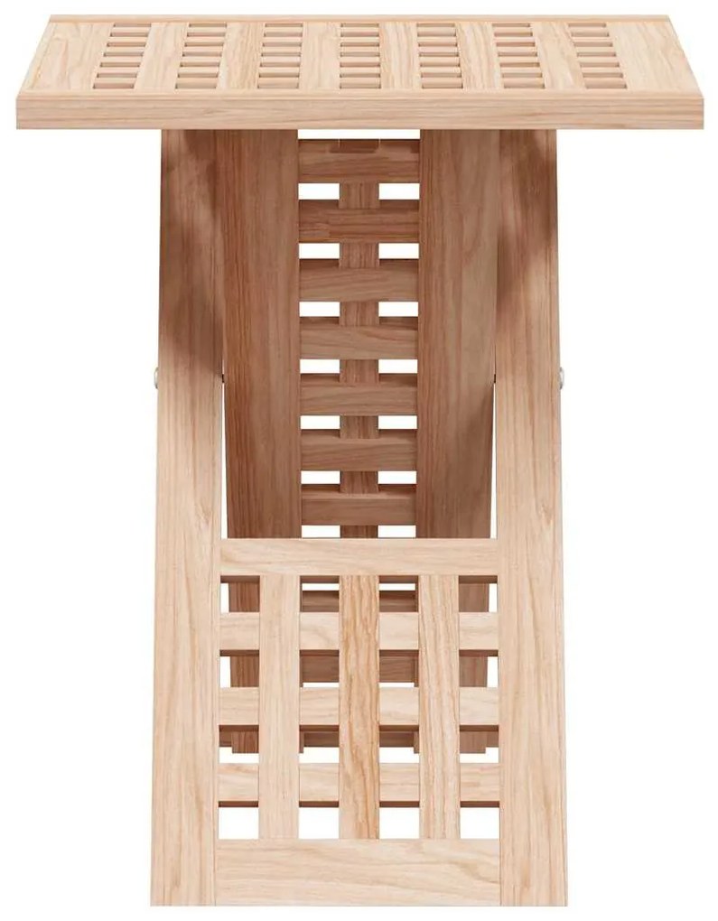 Mesa de café dobrável 33x33x40,5 cm em madeira sólida de nozes