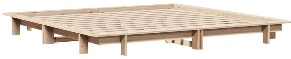 Cama sem colchão 200x200 cm madeira de pinho maciça