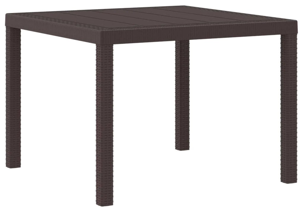 vidaXL Mesa de Jantar para Jardim Castanho 100 x 100 x 73 cm vime PE