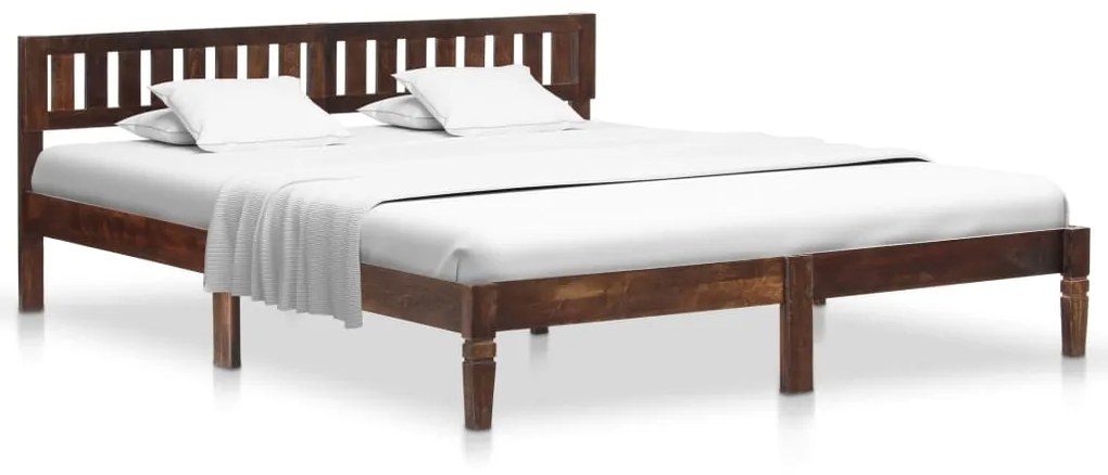 288408 vidaXL Estrutura de cama em madeira de mangueira maciça 180 cm