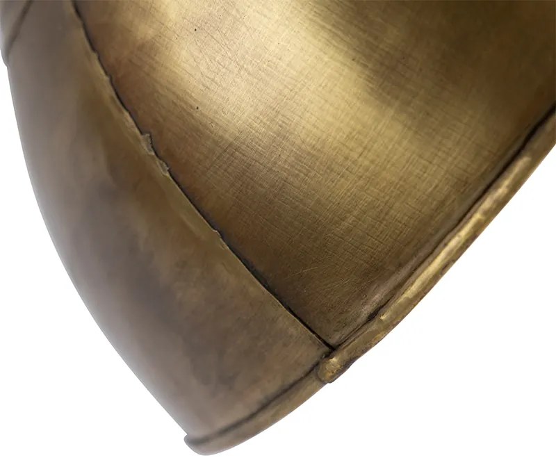 Foco de teto industrial bronze com madeira 30 cm - Mangoes