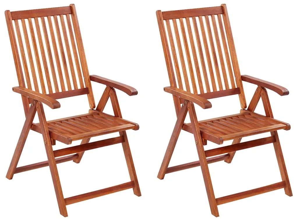 Cadeiras jardim dobráveis 2 pcs madeira acácia maciça castanho