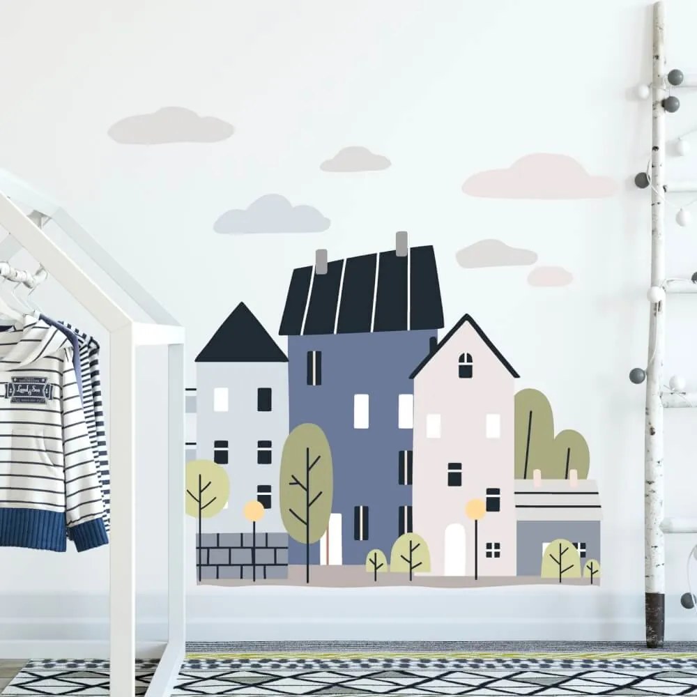 Autocolantes de parede para rapazes - Blue Town