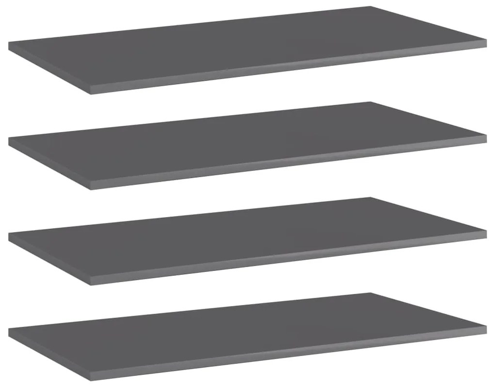 vidaXL Prateleiras para estante 4 pcs 80x40x1,5cm contraplacado cinza