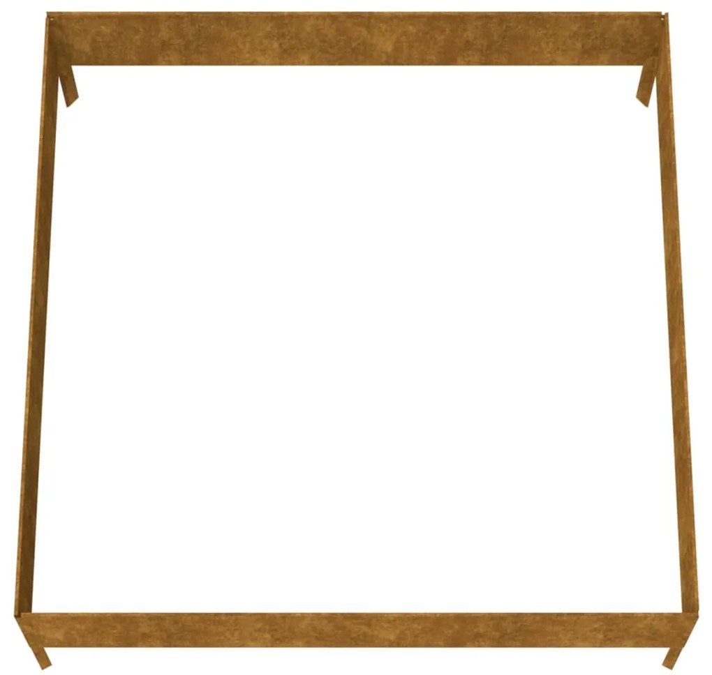 Canteiro elevado de jardim 100x100x33,5 cm aço corten