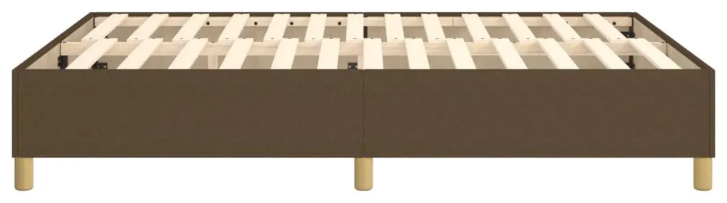 Estrutura de cama sem colchão 140x190 cm tecido castanho-escuro