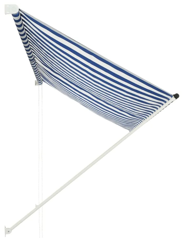 Toldo retrátil 250x150 cm azul e branco