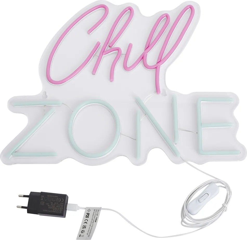 Luz de parede néon rosa com azul Incl. LED - Chill Zone