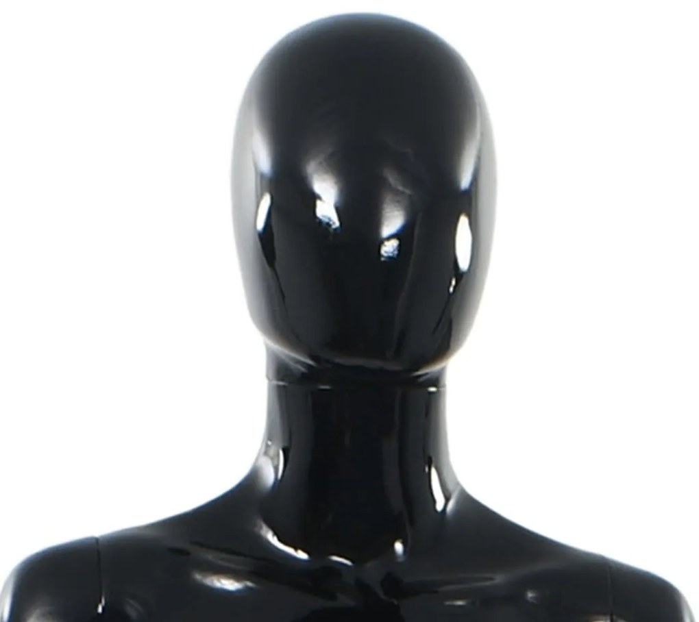 Manequim feminino completo base em vidro 175 cm preto brilhante