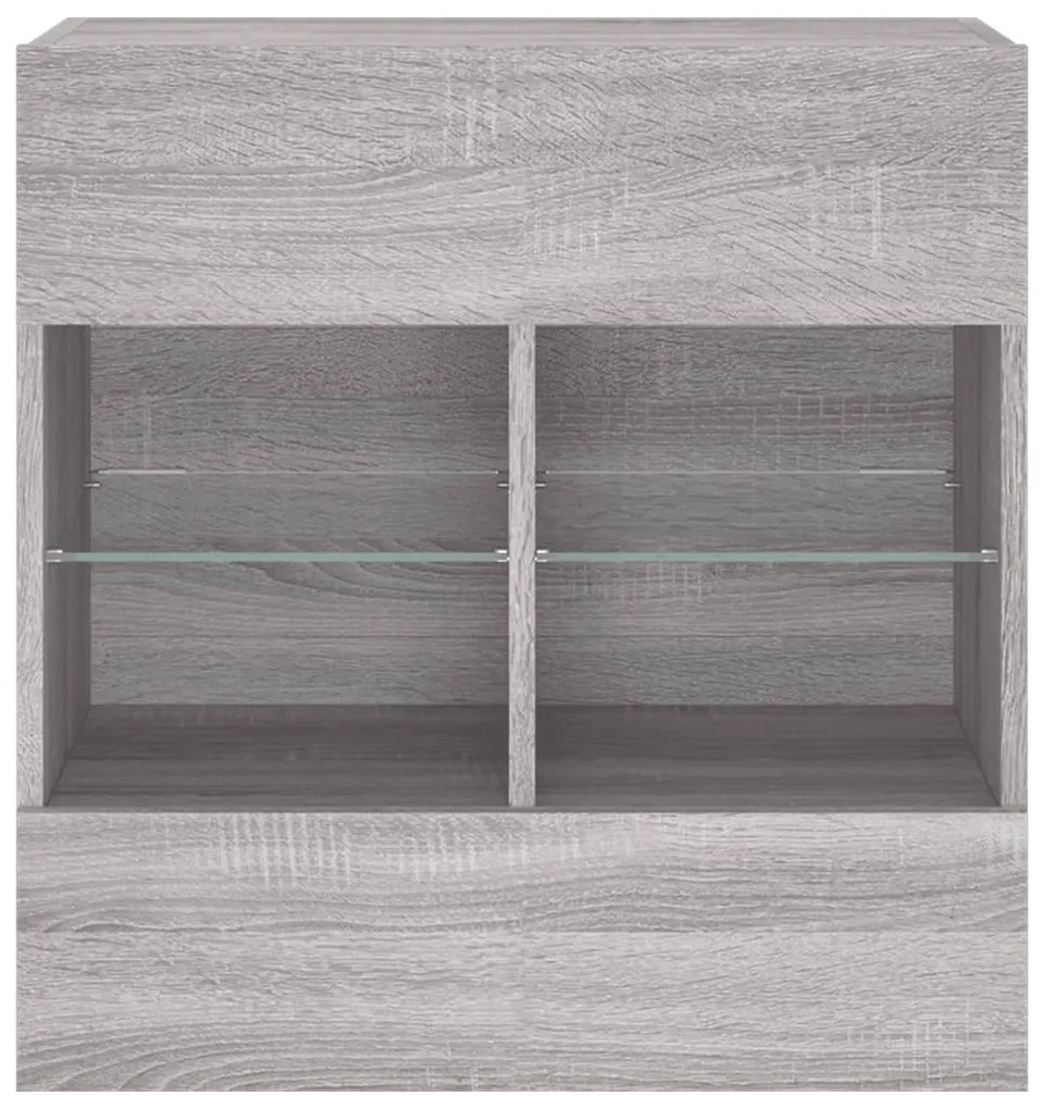 Móvel de parede p/ TV c/ luzes LED 58,5x30x60,5 cm cinza sonoma
