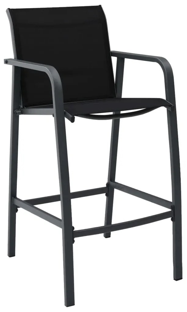 Cadeiras de bar para jardim 2 pcs textilene preto