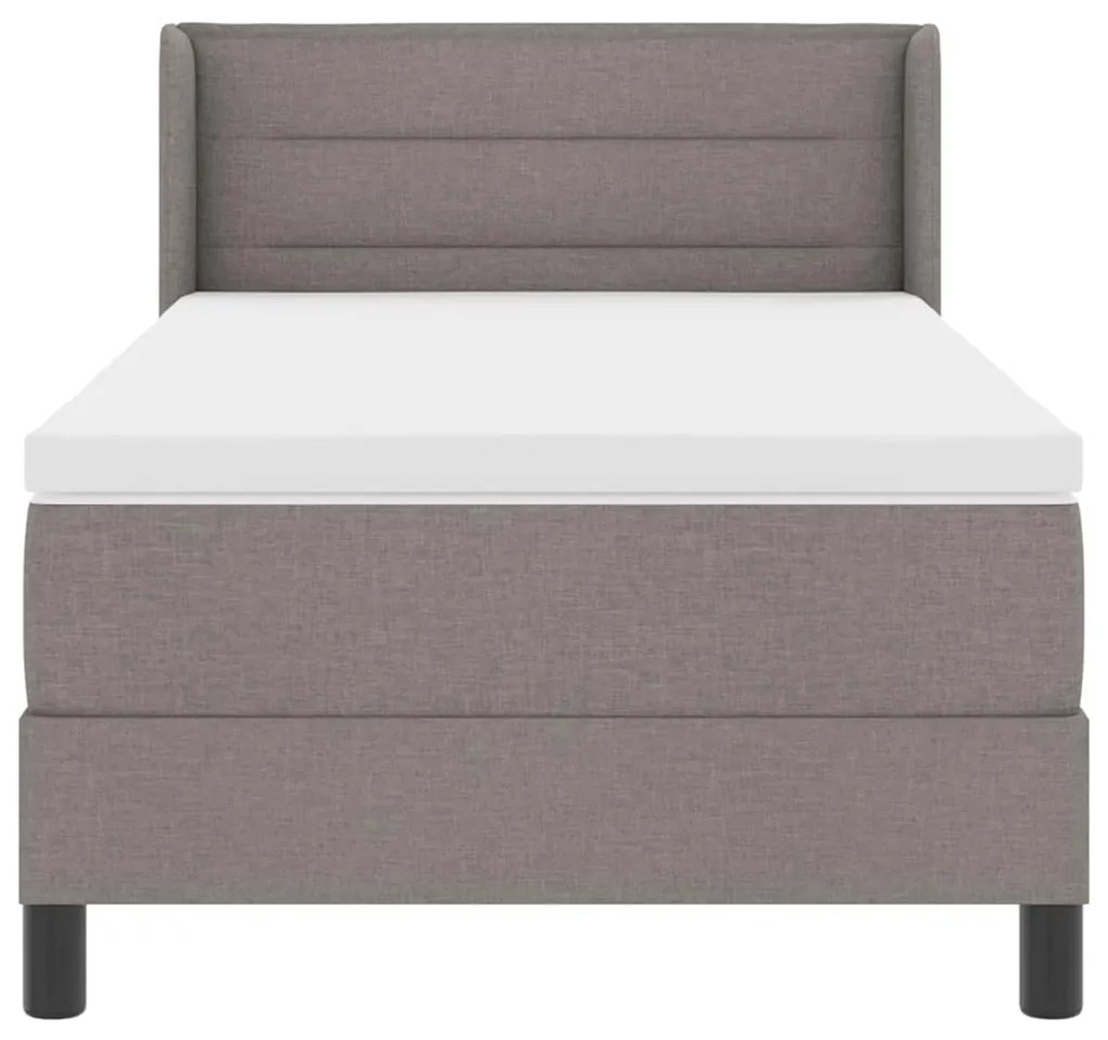 Camas Box Spring com Colchão Taupe, 80 x 200 cm, Tecido