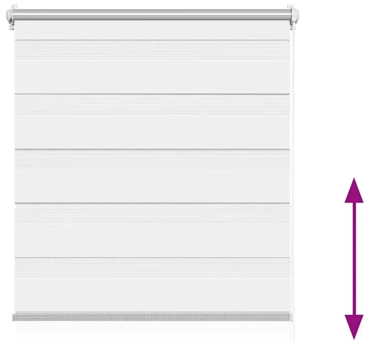 Estore de rolo 90 x 150 cm, linhas de zebra / Branco