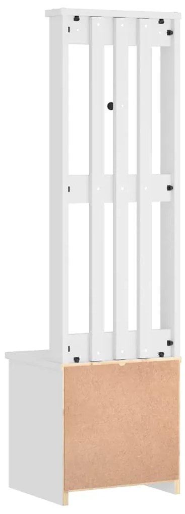 Árvore de Hall SANDNES Branca 45x40x159,5 cm Madeira Maciça de Pinho
