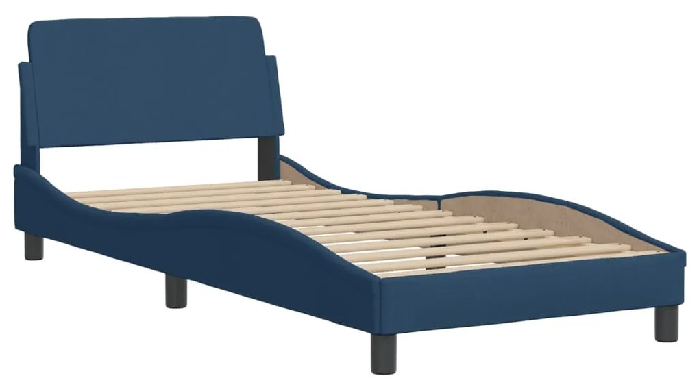 Cama com colchão 80x200 cm tecido azul