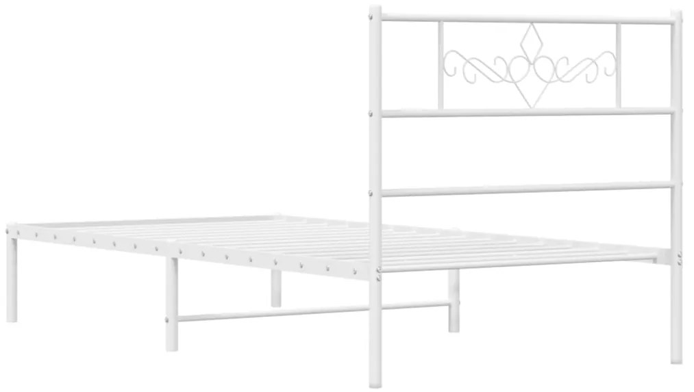 Estrutura de cama com cabeceira 90x200 cm metal branco
