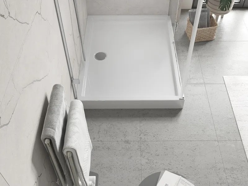 Mexen Flow+ base de duche retangular 80 x 70 cm, branco brilhante - 46R107080H