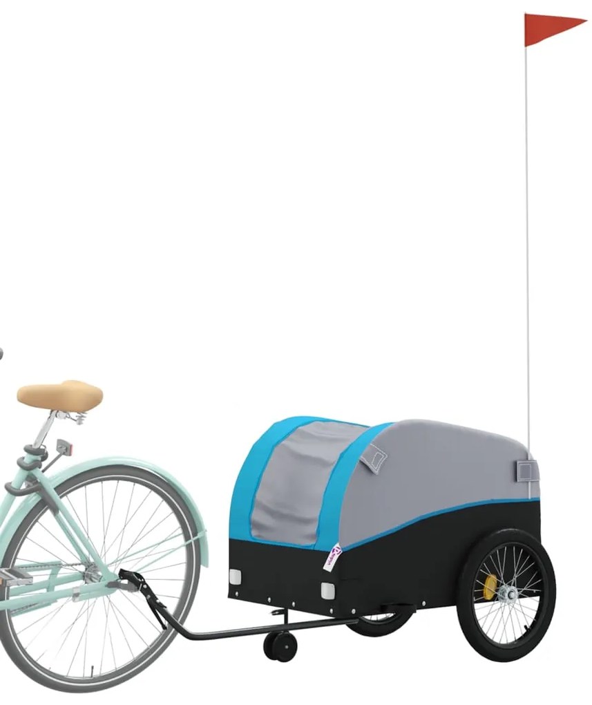 Reboque para bicicleta 45 kg ferro preto e azul