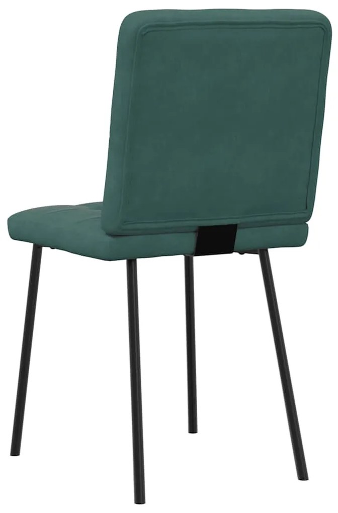 Cadeiras de jantar 4 pcs veludo verde-escuro