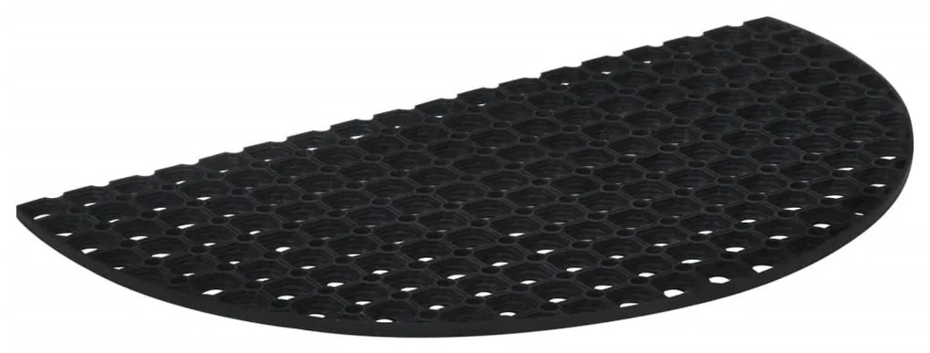 Tapete de porta semicircular 45x75 cm borracha