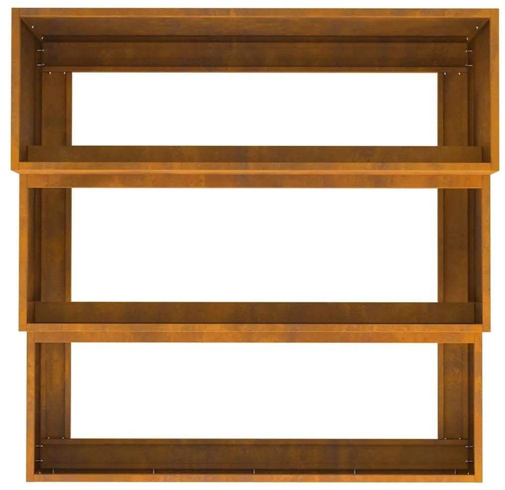 Vaso de Jardim 3 Camadas 90x90x35 cm Aço Enferrujado